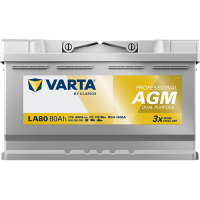 Varta LA80 - Autobatterie Professional AGM 12V / 80Ah / 800A