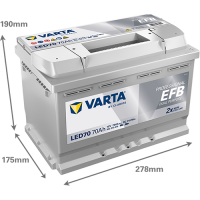 Varta LED70 - DUAL Purpose Professional EFB 12V / 70Ah / 700A