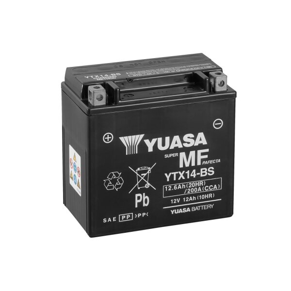 YUASA YTX14-BS AGM Motorradbatterie  (EN)  12V 12Ah 200A