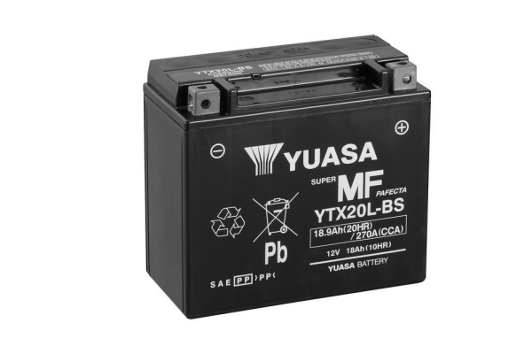 YUASA YTX20L AGM Motorradbatterie  (EN)  12V 18Ah 270A (wet charged)